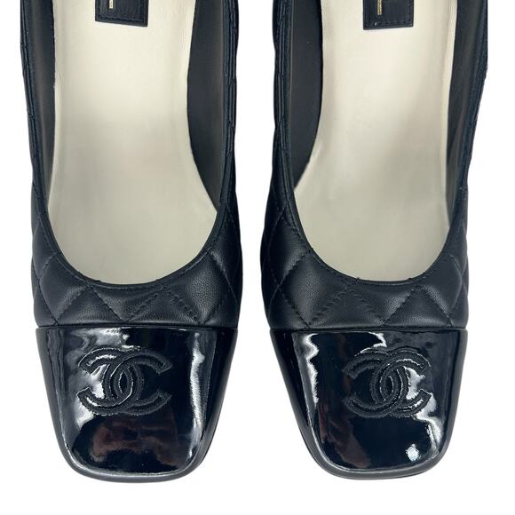 Chanel 2022 Quilted Interlocking Cap Toe CC Logo Pumps - Picture 7 of 13